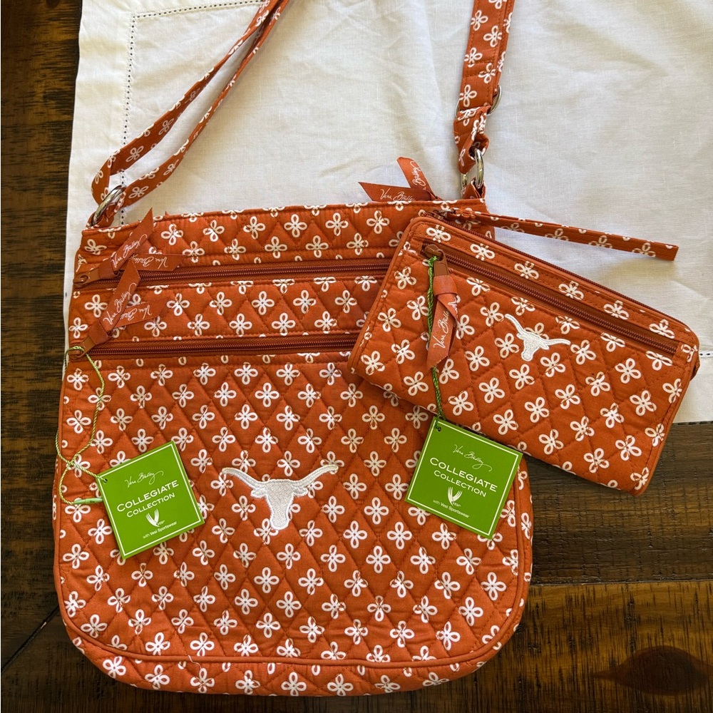 Vera Bradley” Texas Longhorn” purse and wallet set NWT